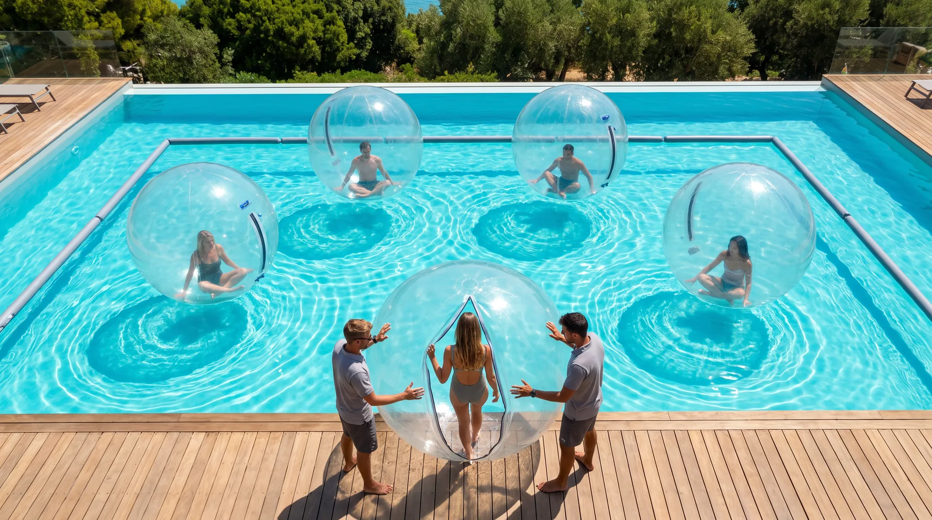 Water Walking Ball, in use