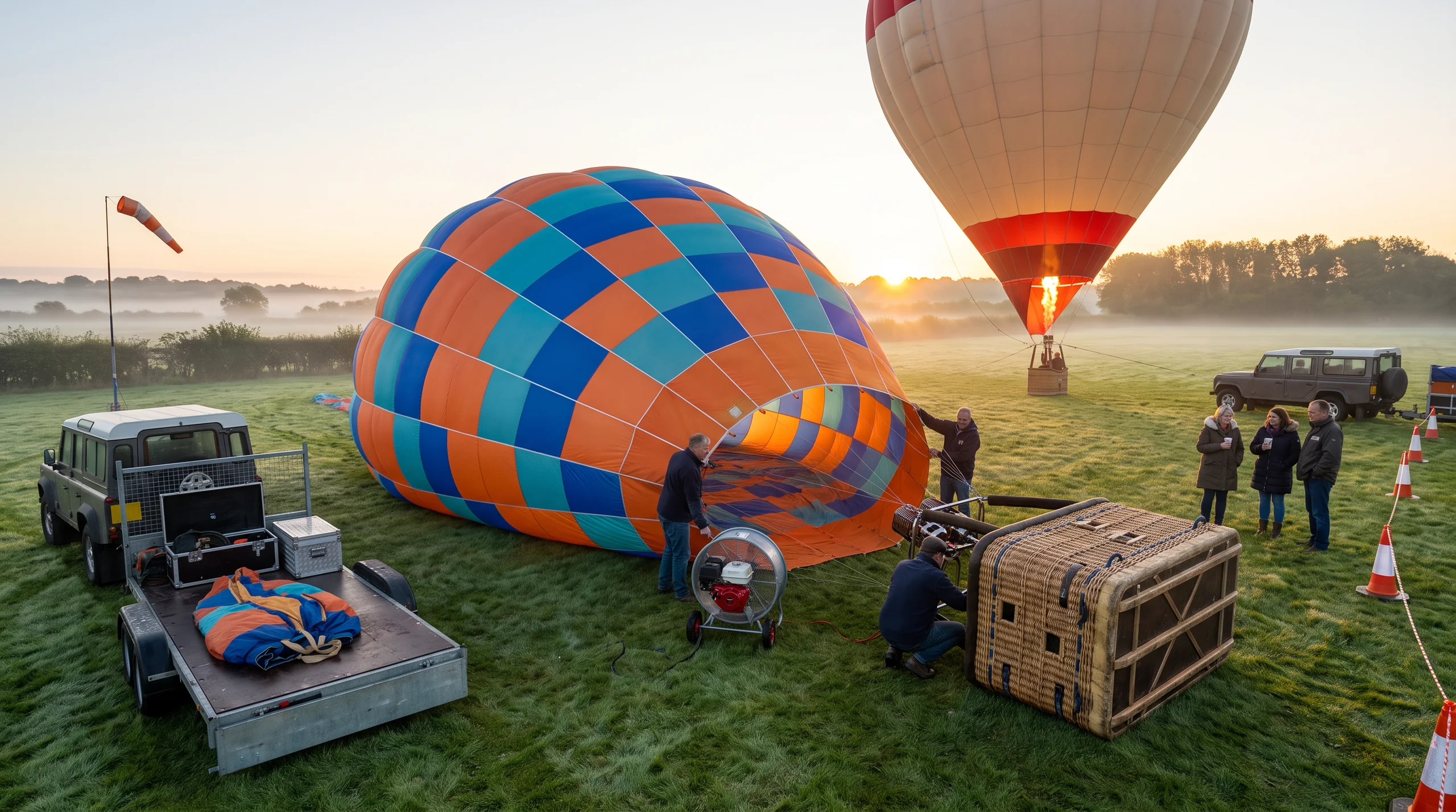 Tethered Hot Air Balloon, at a site