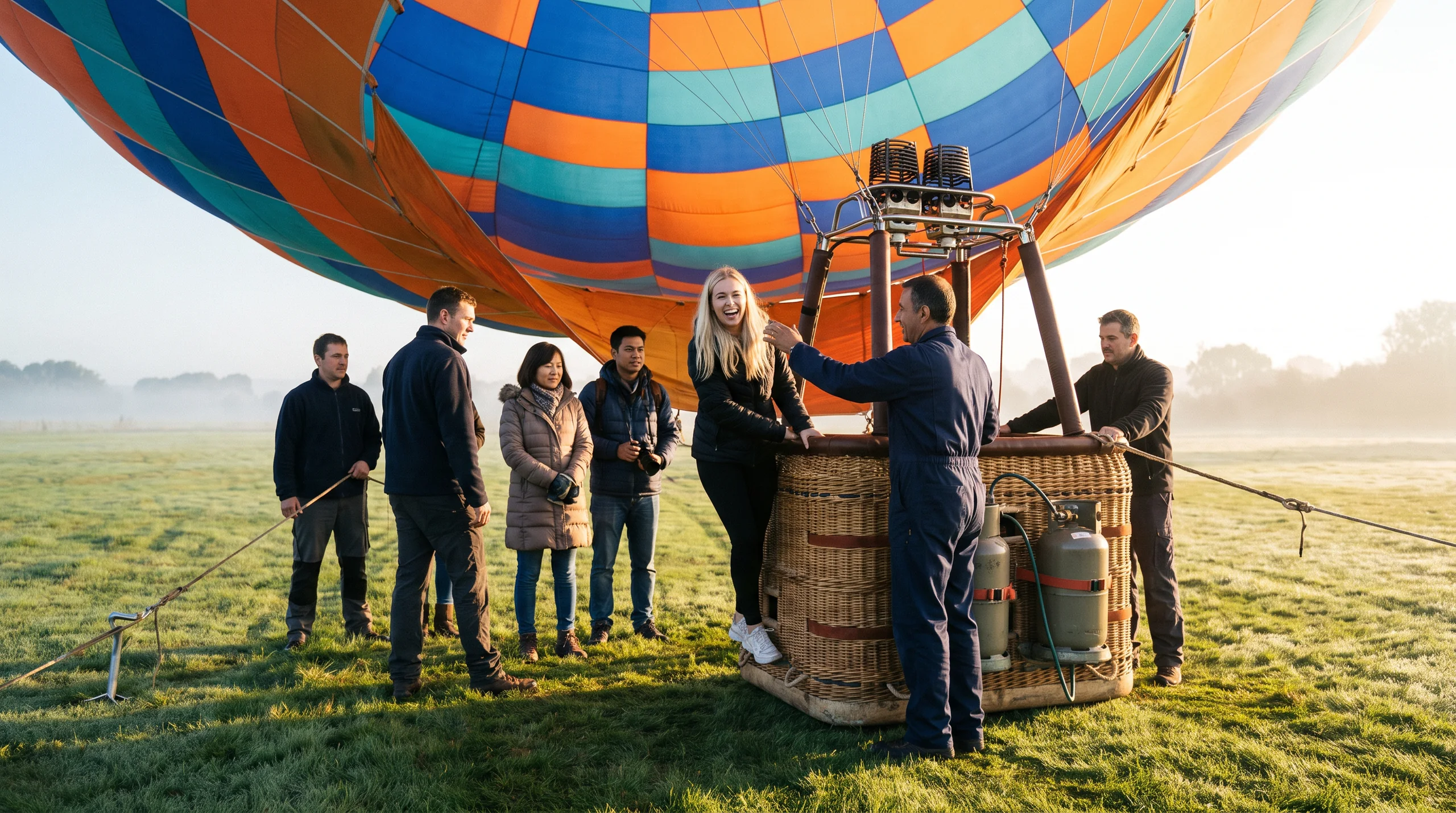 Tethered Hot Air Balloon, at a site