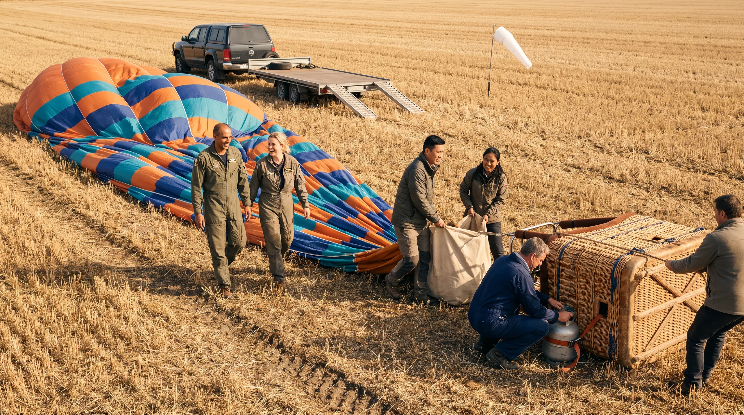 Tethered Hot Air Balloon, at a site