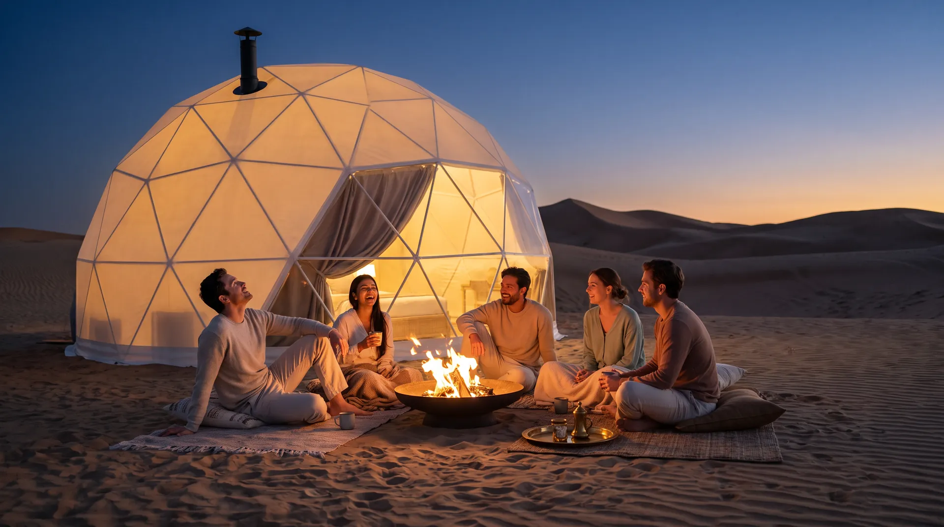 Geodesic Dome Tent, in use