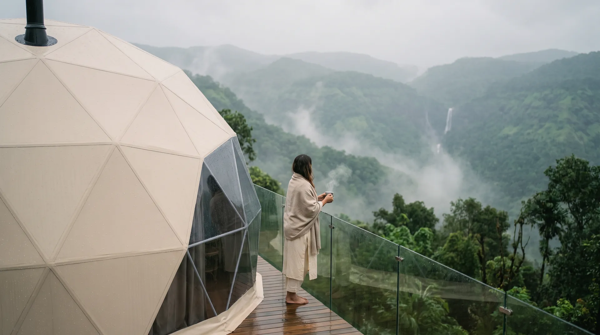 Geodesic Dome Tent, in use