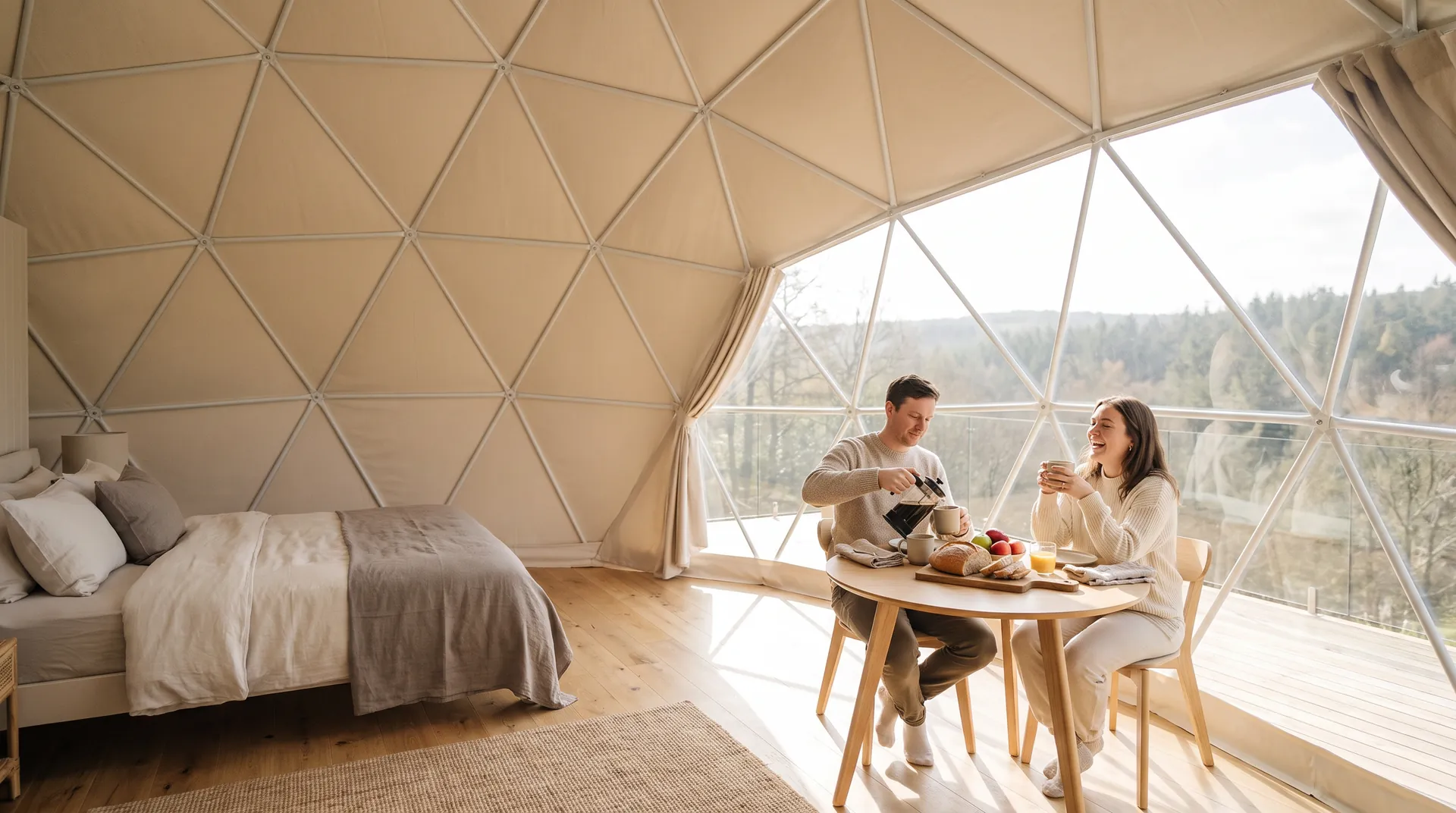 Geodesic Dome Tent, in use