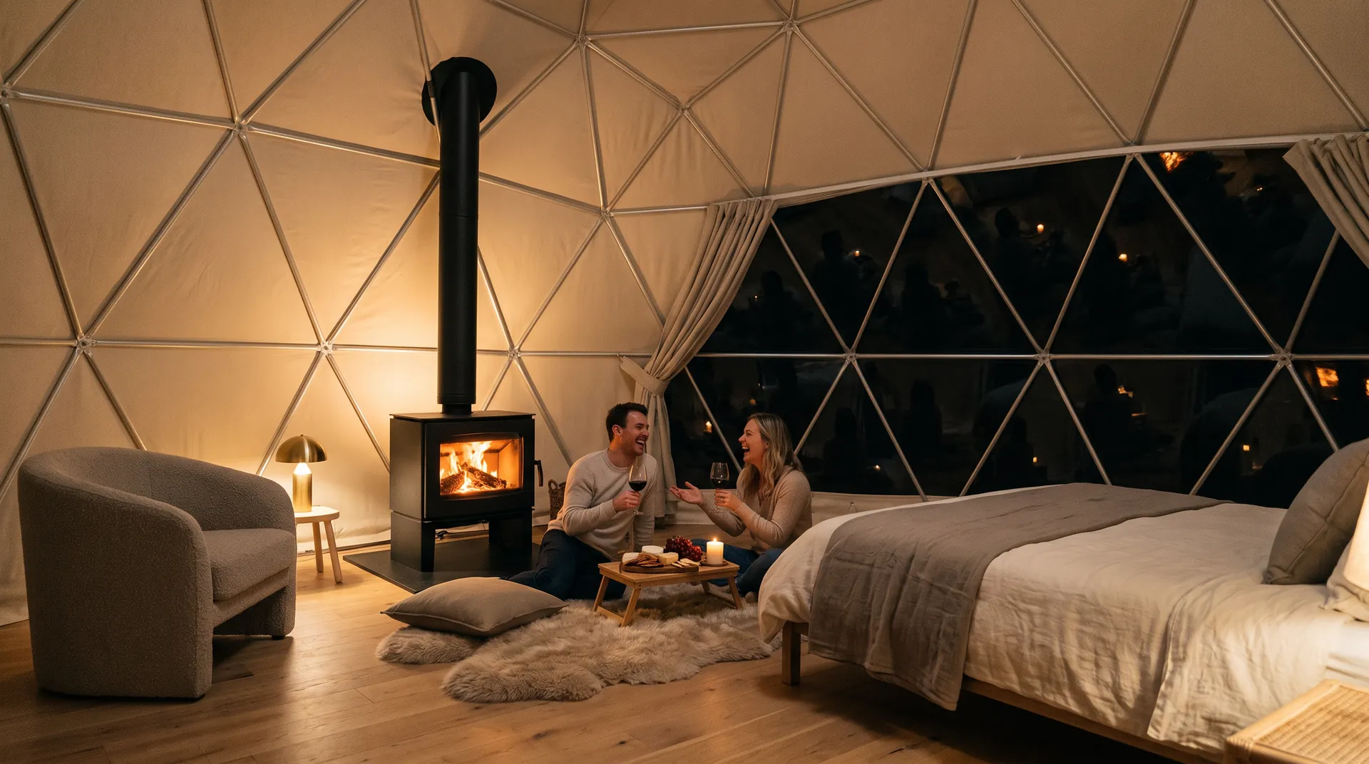 Geodesic Dome Tent, in use