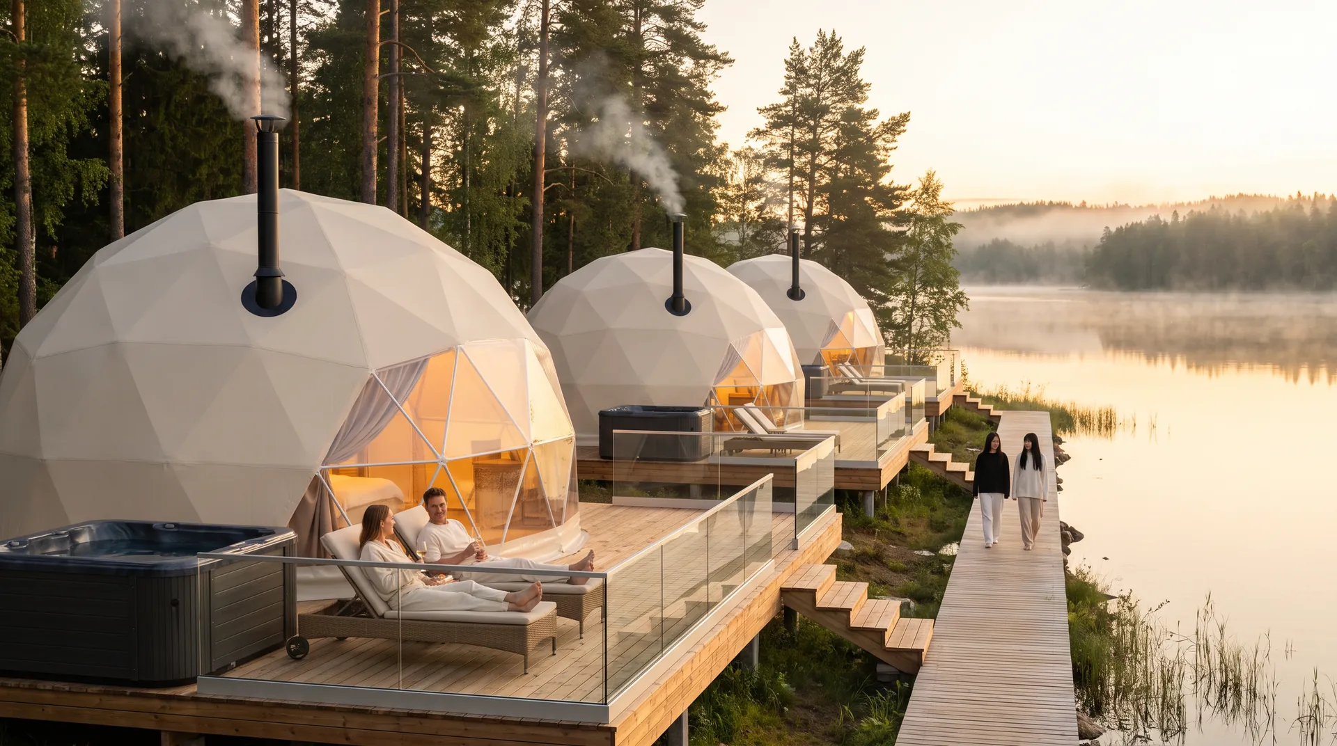 Geodesic Dome Tent, in use