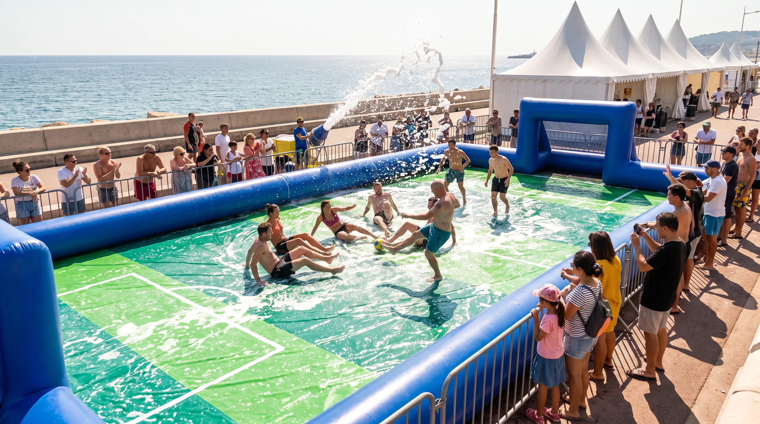 Soapy Football, at an event