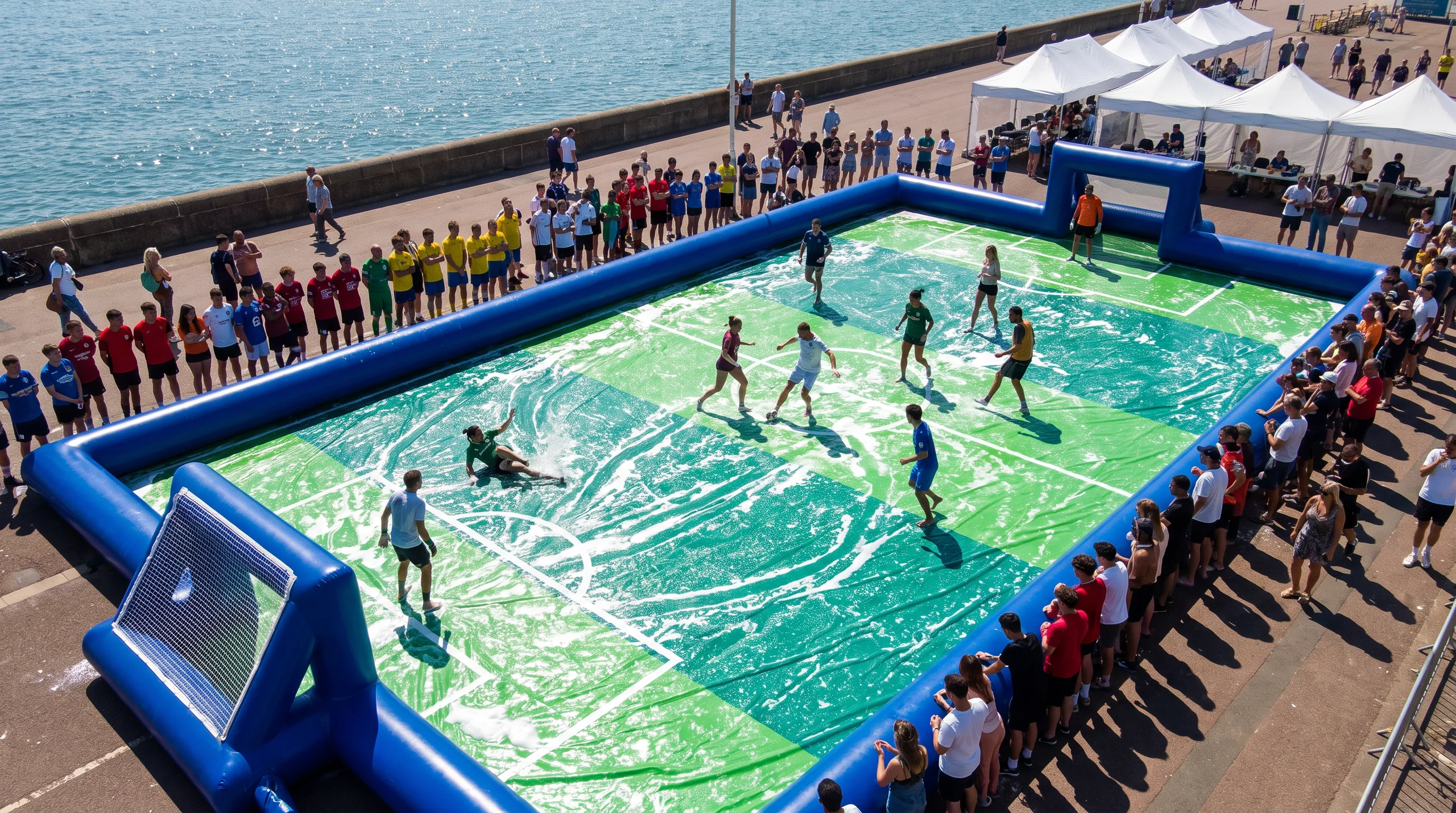 Soapy Football, at an event