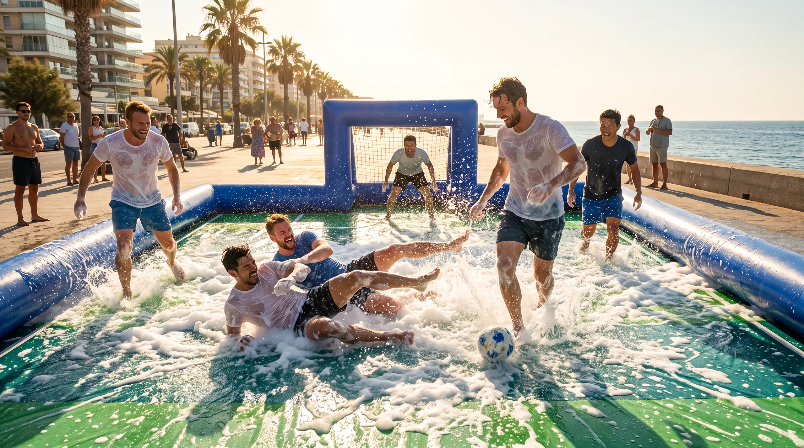 Soapy Football, at an event