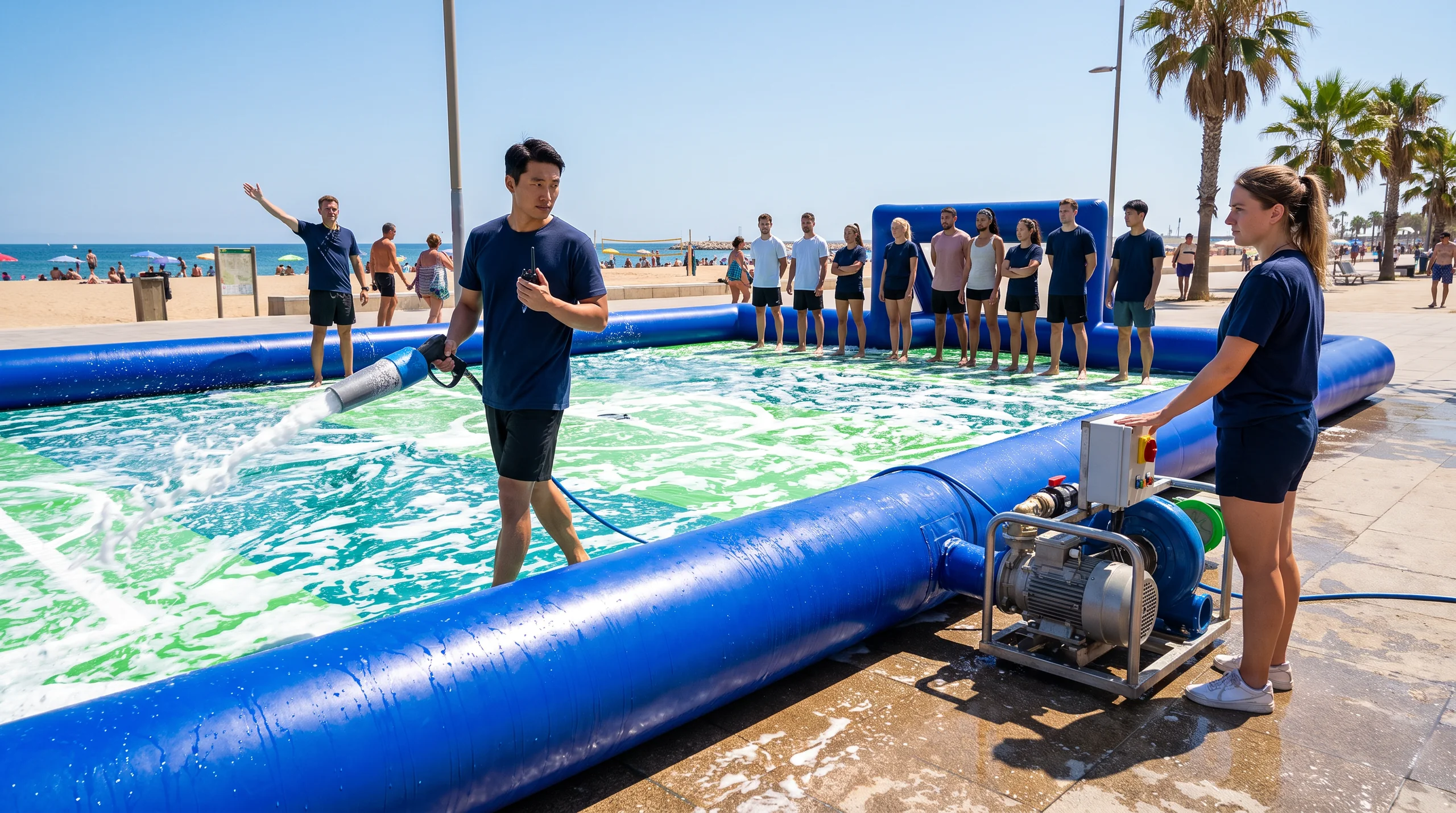Soapy Football, at an event