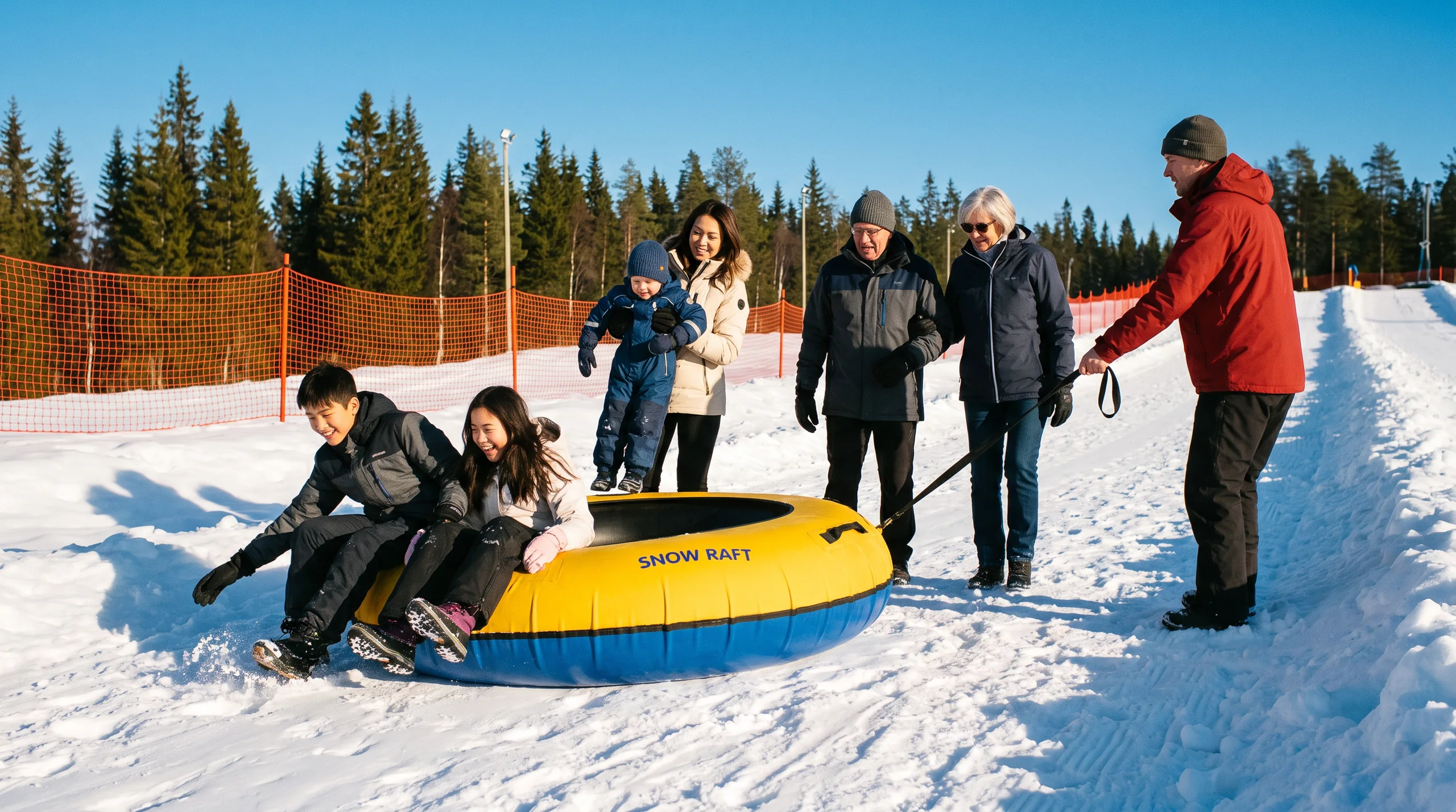 Snow Raft, at a site