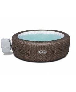Bestway 60023 | Size 7.00 x 7.00 x 2.30 Ft | Inflatable Portable Spa Lay Z Bathtub St Moritz