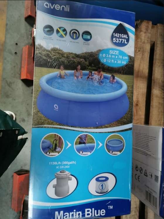 Jilong 17794 Marin Blue Round Pool Set 360x76cm Fast-Set Family Pool Swimming Pool