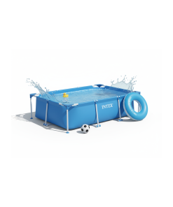 Intex 28271 | Size 8.53 x 5.25 x 2.13 Ft | Rectangular Metal Frame Portable Above Ground Swimming Pool