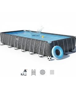 Bestway APX 561KG | Size 24.0 x 12.0 x 4.33 Ft | APX Rectangular Metal Frame Portable Ready-Made Swimming Pool