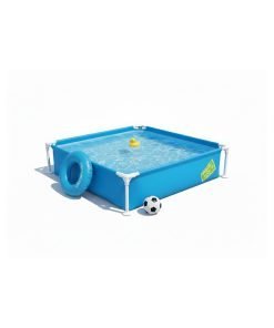 Bestway 56217 | Size 6.4 x 4.9 x 1.00 Ft | Rectangular Metal Frame Portable Ready-Made Swimming Pool