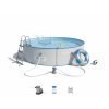 Bestway 56386W | Size 15.09 x 15.09 x 2.09 Ft | Hydrium Steel Round Metal Frame Portable Ready-Made Swimming Pool