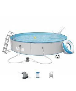 Bestway 56377 | Size 12.0 x 12.0 x 2.95 Ft | Hydrium Steel Round Metal Frame Portable Ready-Made Swimming Pool
