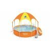 Bestway 56432 | Size 8.0 x 8.0 x 1.30 Ft | Round Metal Frame Portable Ready-Made Swimming Pool with Canopy