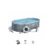 Bestway 56448 | Size 16.0 x 10.0 x 3.50 Ft | Power Steel Oval Metal Frame Portable Ready-Made Swimming Pool