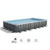 Bestway 56623 | Size 31.4 x 16.0 x 4.33 Ft | Power Steel Rectangular Metal Frame Portable Ready-Made Swimming Pool