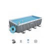 Bestway 56670 | Size 16.0 x 8.0 x 4.00 Ft | Power Steel Rectangular Metal Frame Portable Ready-Made Swimming Pool