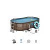 Bestway 56714 | Size 14.0 x 8.0 x 3.29 Ft | Power Steel Vista Series Oval Metal Frame Portable Ready-Made Swimming Pool