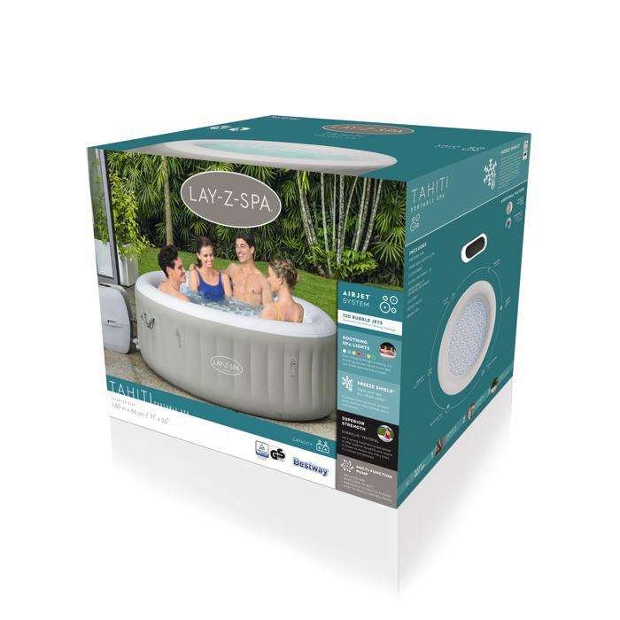 Bestway 60007 | Size 5.90 x 5.90 x 2.17 Ft | Inflatable Portable Spa Lay Z Bathtub Tahiti - Image 8