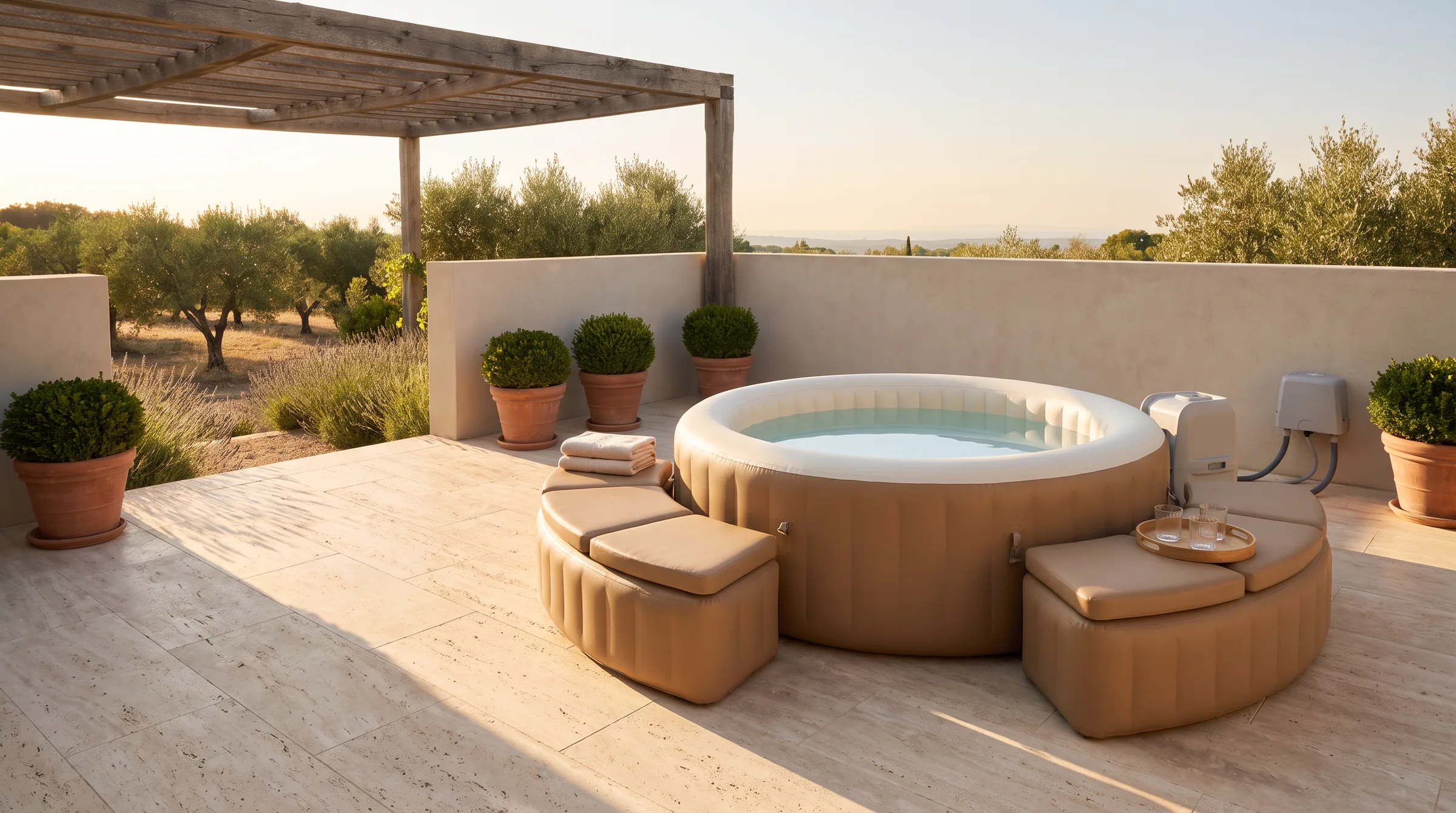 Spa Bench, in use
