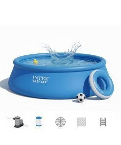 Intex 26176 | Size 18.0 x 18.0 x 4.00 Ft | Easy Set Round Inflatable Portable Above Ground Swimming Pool