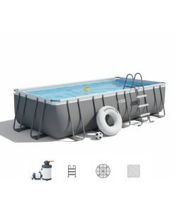 Intex 26364 | Size 24.0 x 12.0 x 4.33 Ft | Ultra XTR Rectangular Metal Frame Portable Ready-Made Swimming Pool