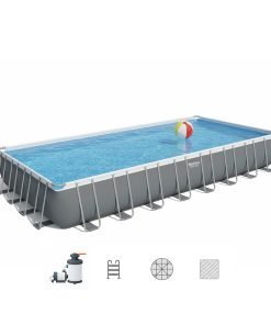 Intex 26374 | Size 32.0 x 16.0 x 4.33 Ft | Ultra XTR Rectangular Metal Frame Portable Ready-Made Swimming Pool