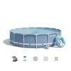 Intex 26762 | Size 24.02 x 24.02 x 4.33 Ft | Prism Frame Round Metal Frame Portable Ready-Made Swimming Pool