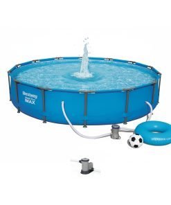 Bestway 56595 | Size 14.0 x 14.0 x 2.85 Ft | Steel Pro MAX Round Metal Frame Portable Ready-Made Swimming Pool