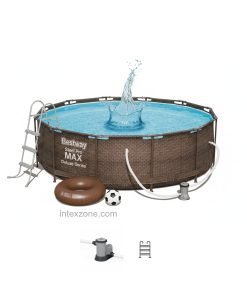 Bestway 56709 | Size 12.0 x 12.0 x 3.28 Ft | Steel Pro MAX Deluxe Series Round Metal Frame Portable Swimming Pool