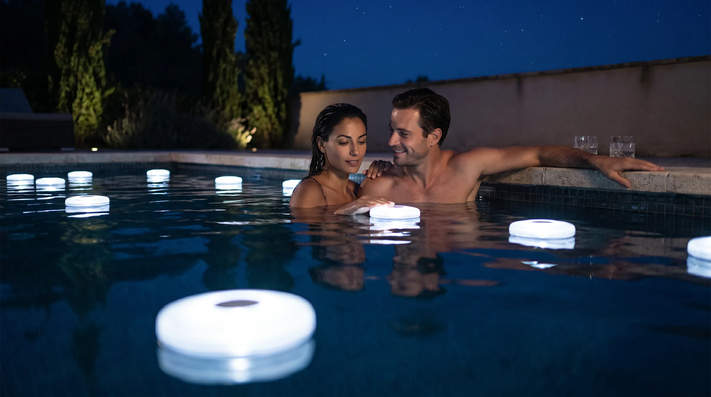 Floating Pool Light, in use