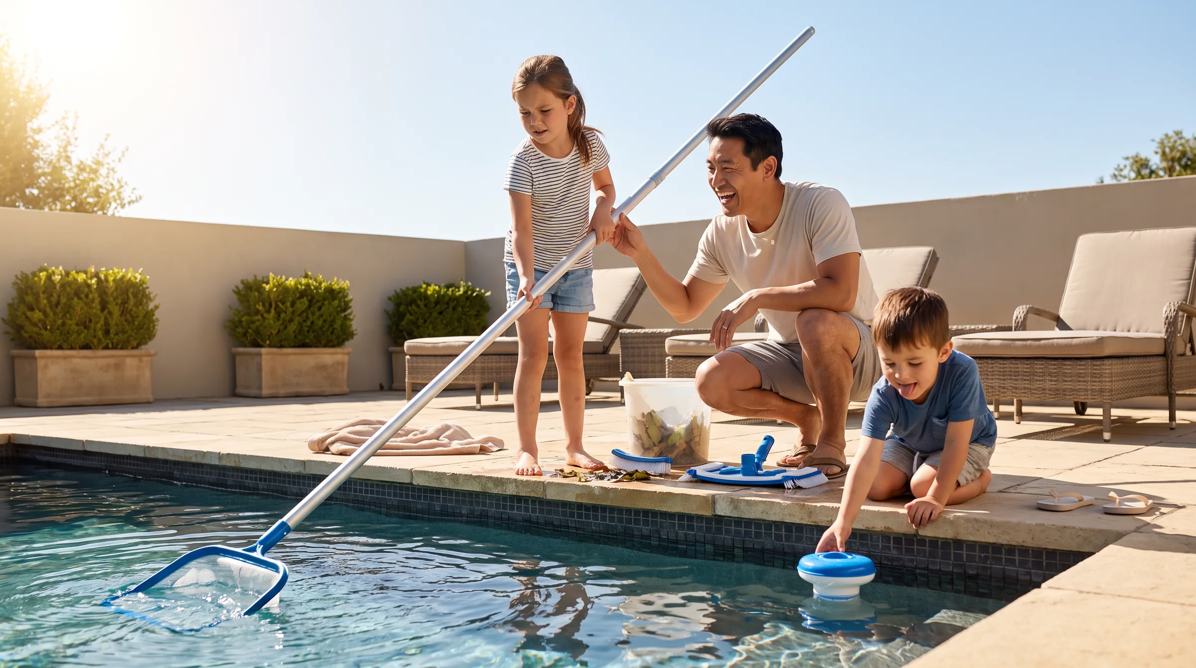 Pool Maintenance Kit, in use