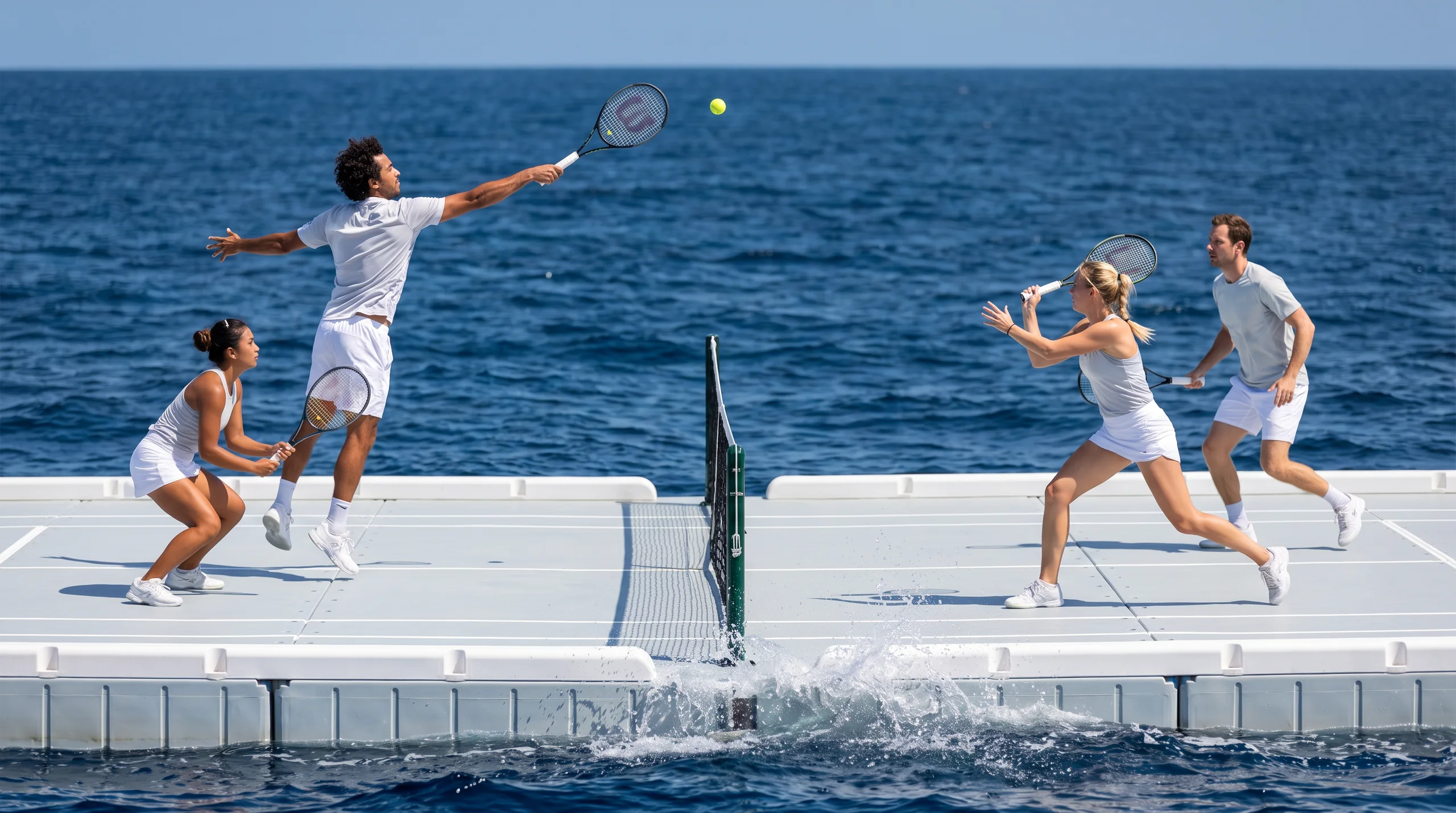 Floating Tennis Court, at a site