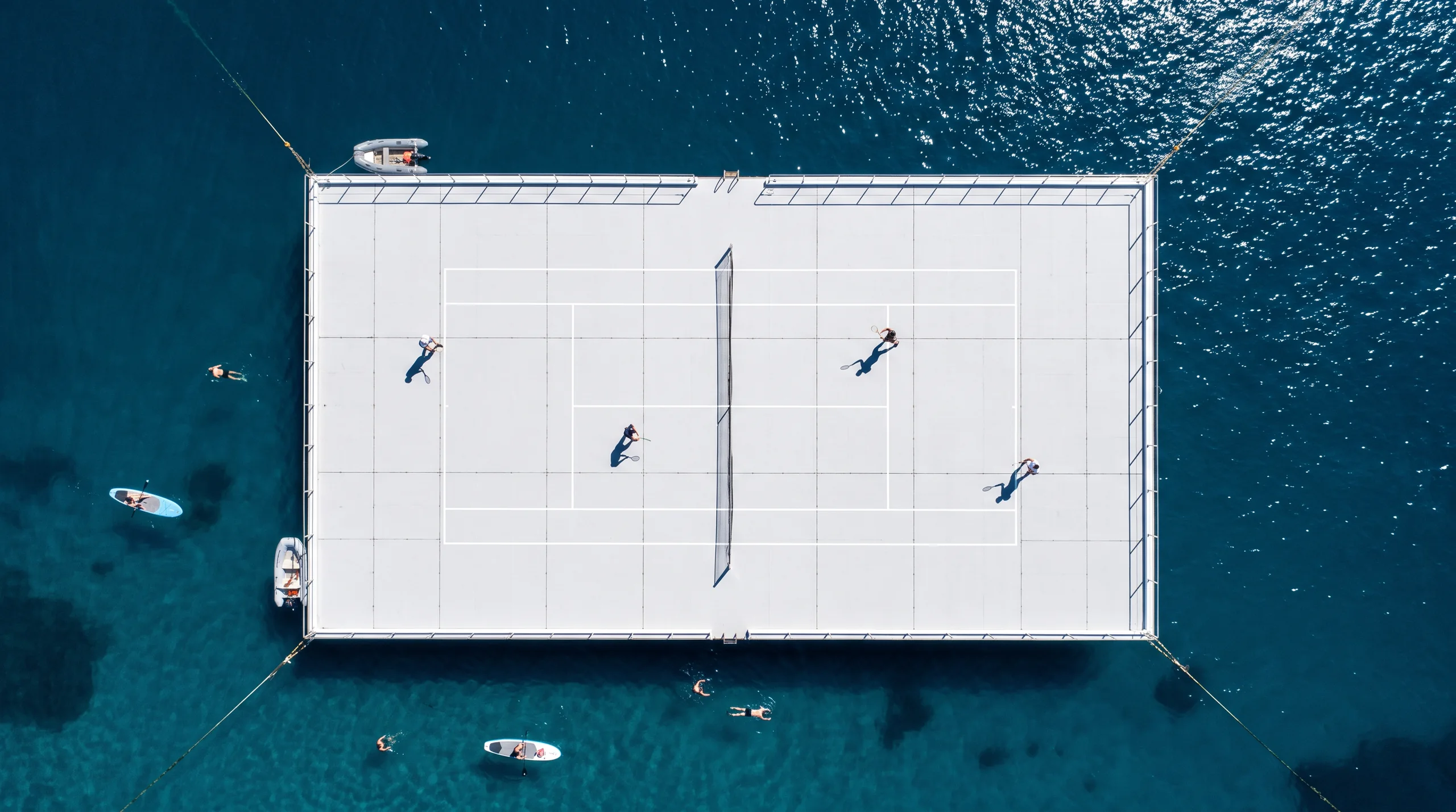 Floating Tennis Court, at a site