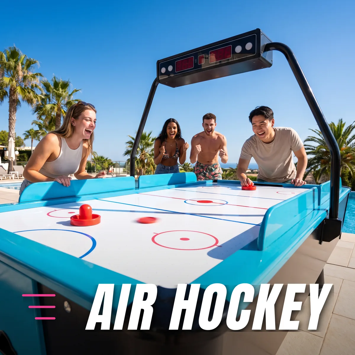 Coin Operated Air Hockey Table with Digital Scorer