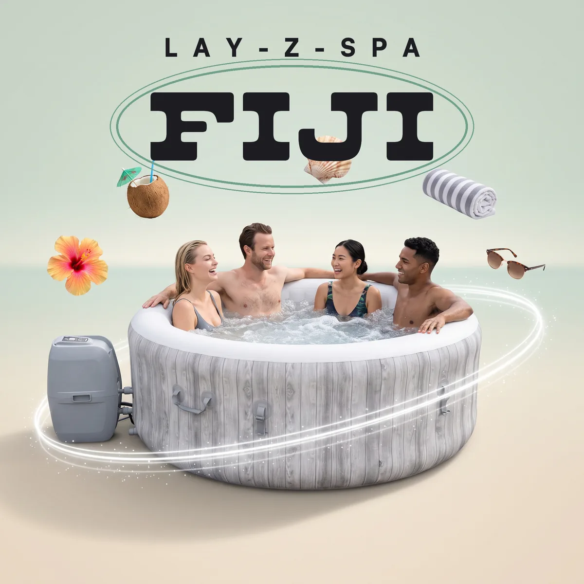 Bestway Lay-Z-Spa Fiji AirJet Inflatable Hot Tub 60085