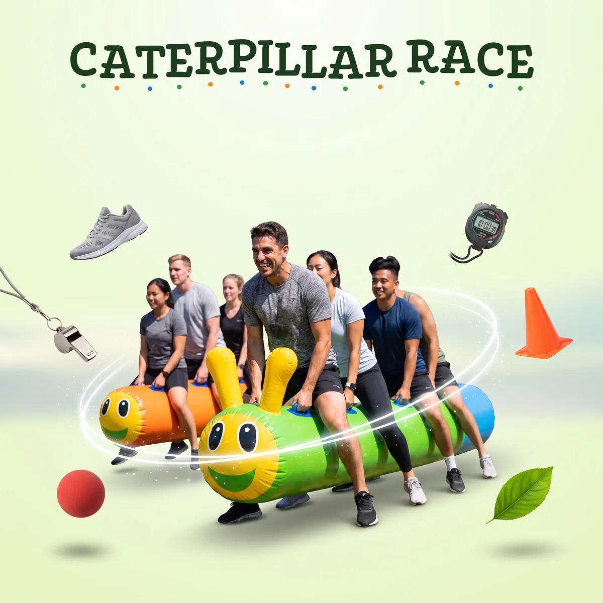 Caterpillar Inflatable Team Racing Game 5m