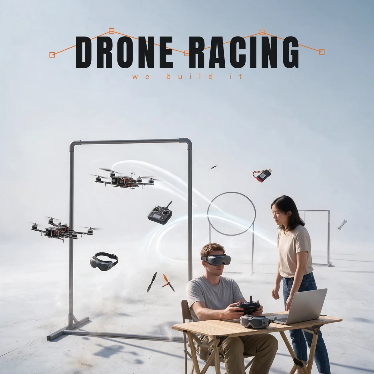 Indoor Drone Racing Arena Setup