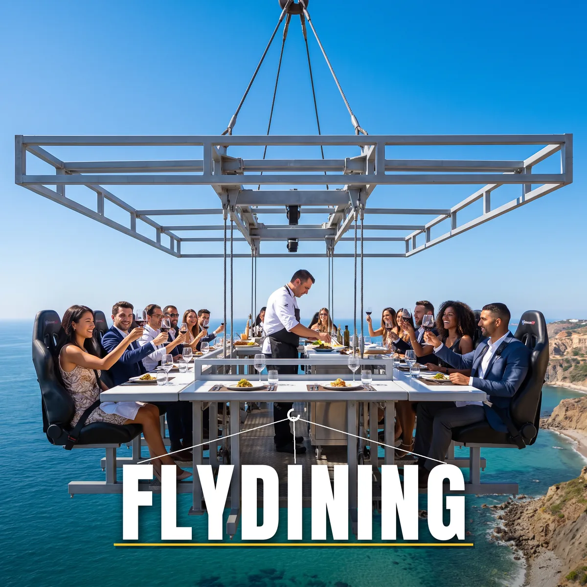 Fly Dining Platform, Dinner in the Sky Setup