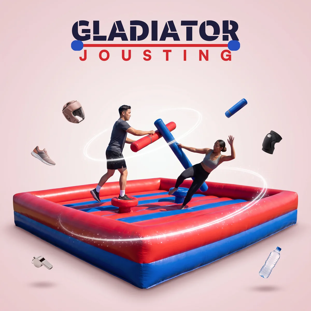 Gladiator Inflatable Jousting Sticks Battle, Jousting Arena