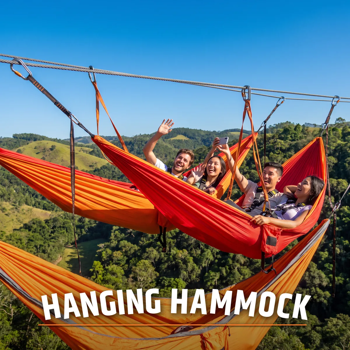 Cliff Hanging Hammock on Highline