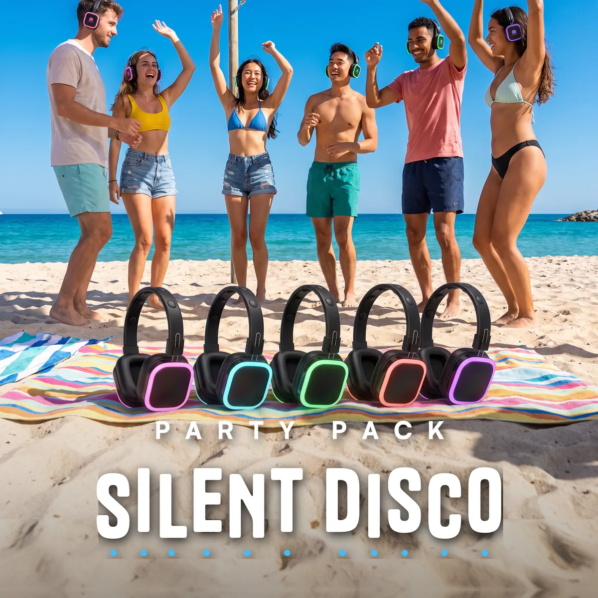 Silent Disco Party Pack with 20 Headphones