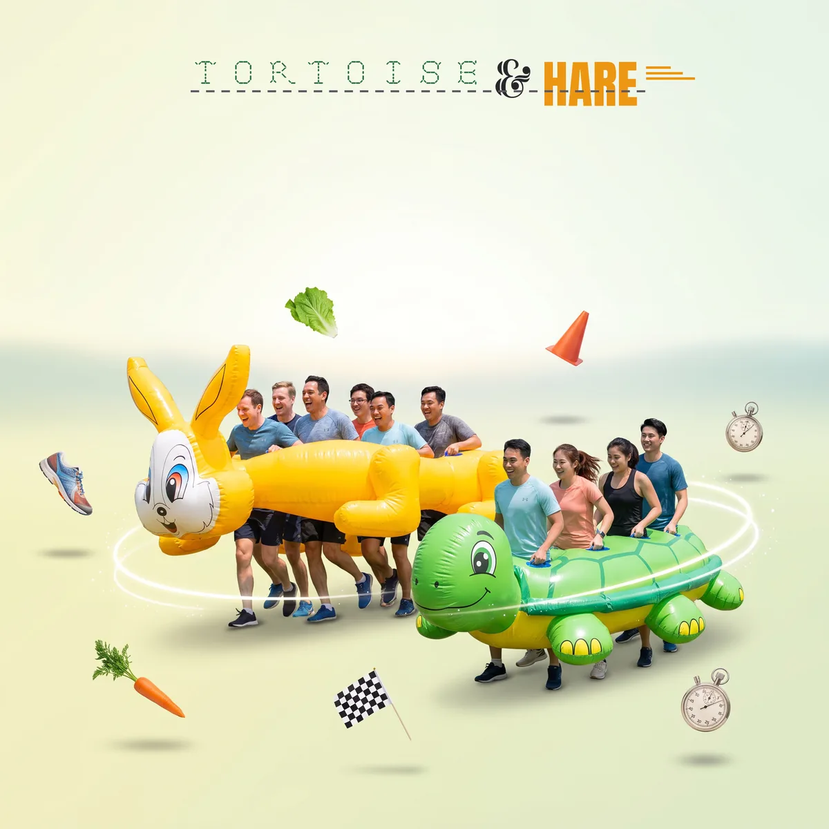 Tortoise and Hare Inflatable Team Race Game