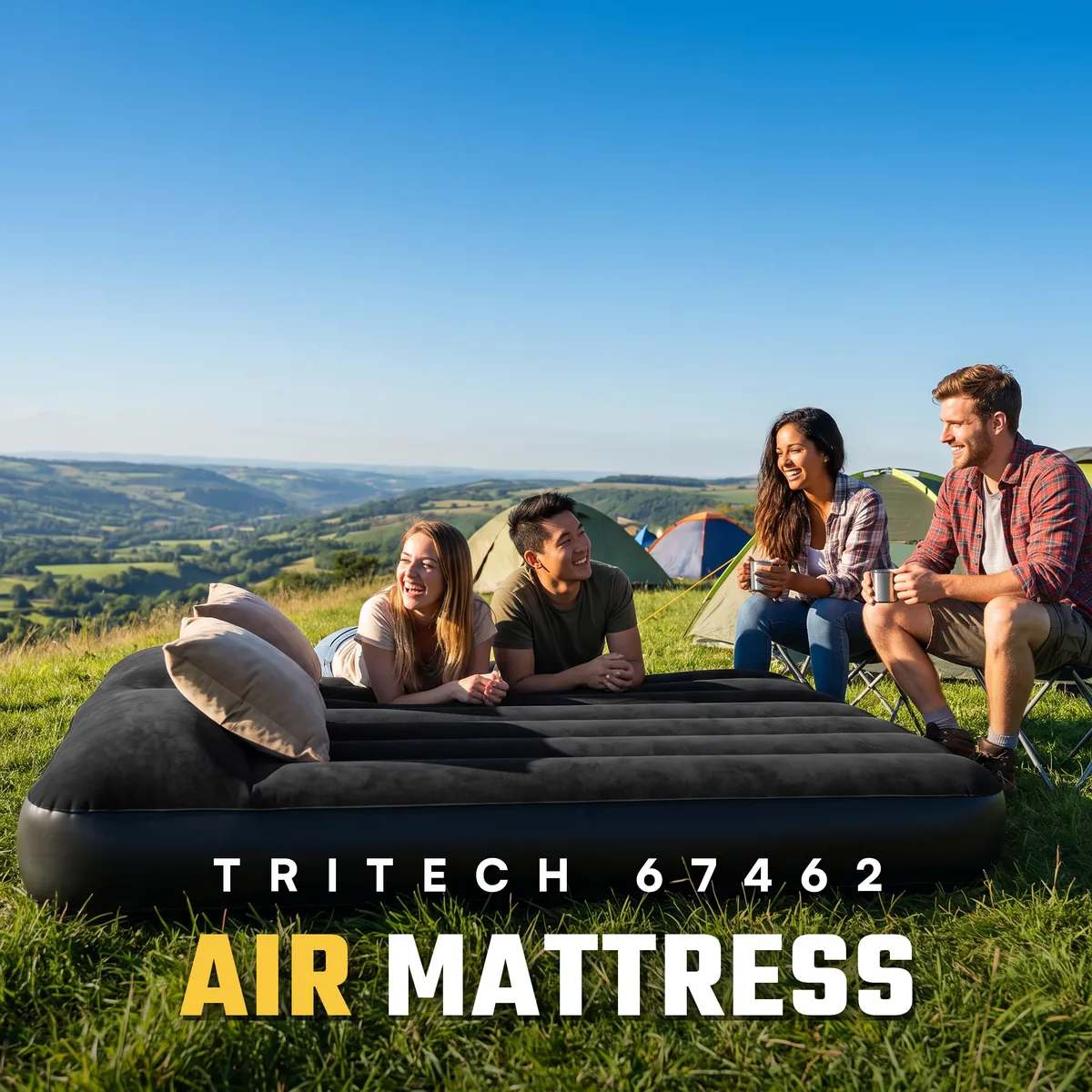 Bestway Tritech Double Air Mattress with Built-in Pump 67462
