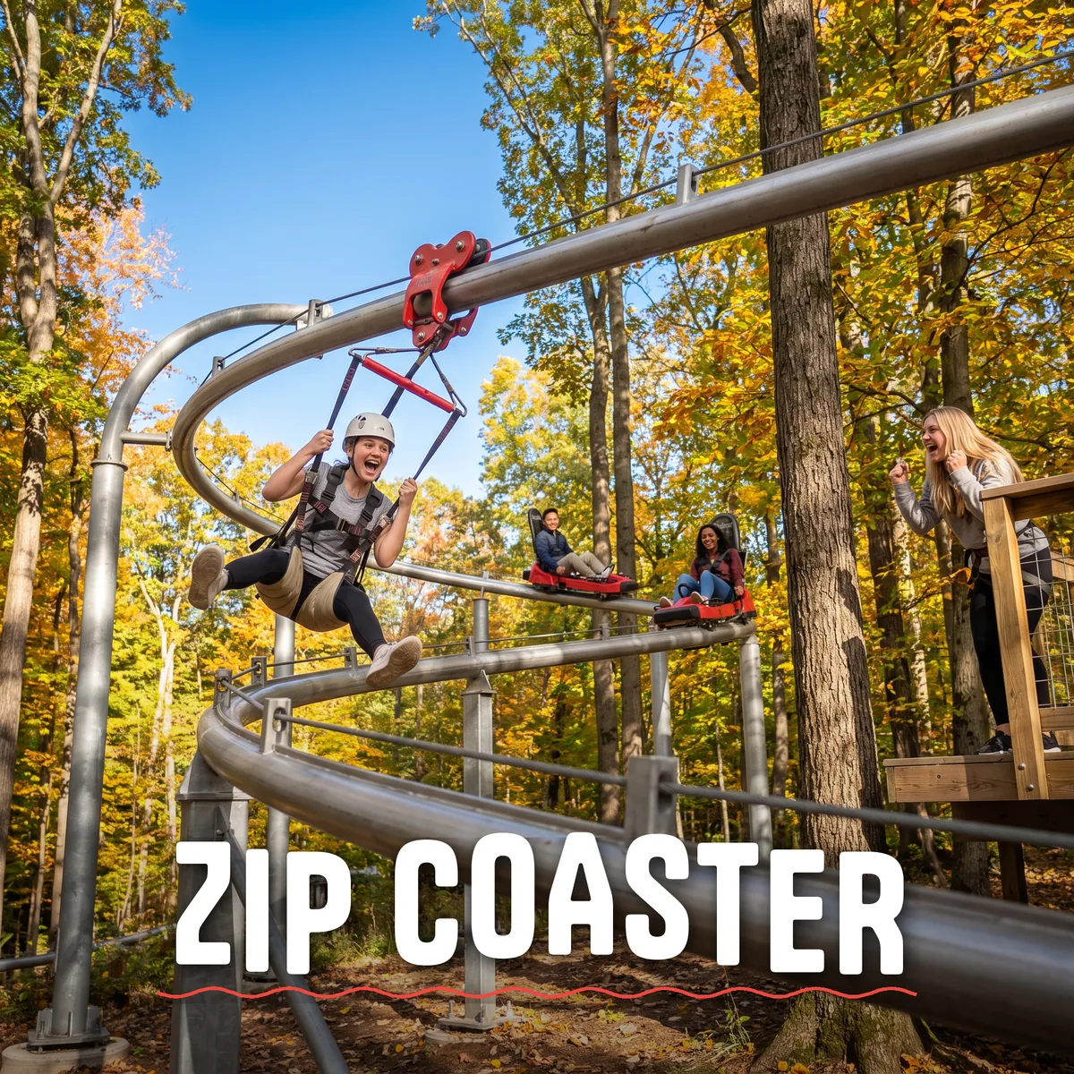 Zip Coaster Rail Zipline Ride