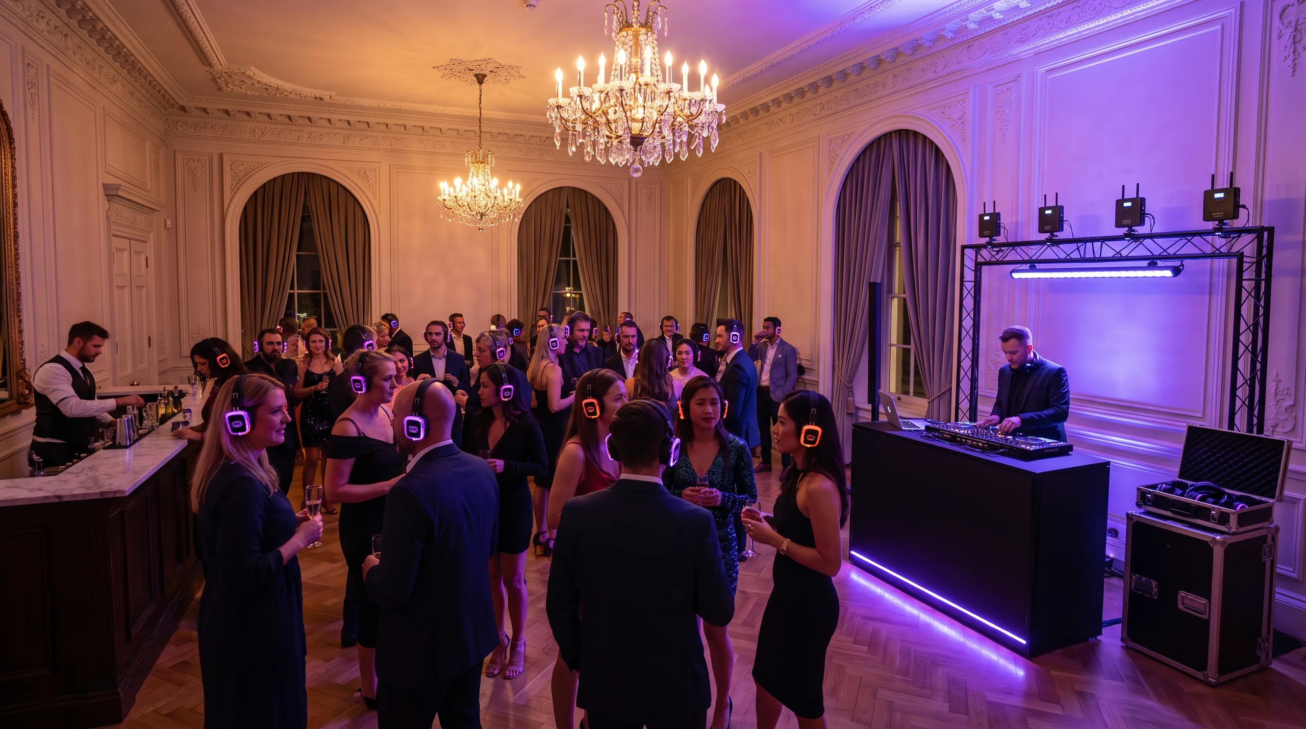 Silent Disco Venue Setup, at a site